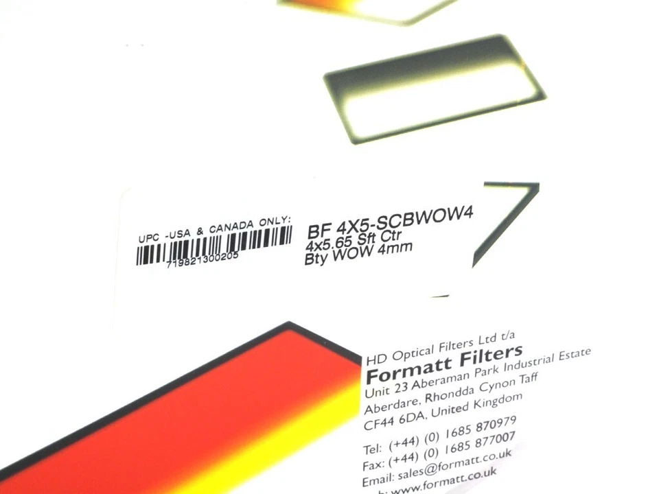 Formatt Hitech 4x5.65" Soft Centre Beauty WOW Portrait Filter 4mm BF 4X5-SCBWOW4 - Image 2 of 3