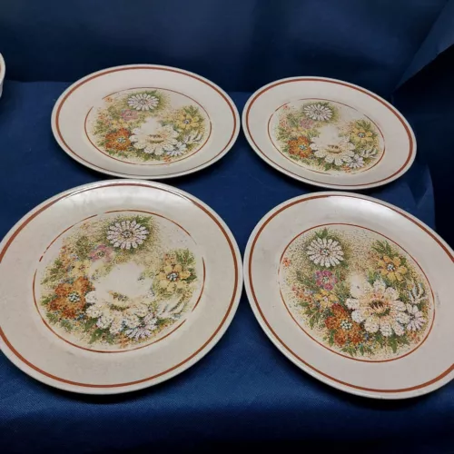 Vintage Lenox Temper-Ware Magic Garden Set/4 Dinner Plates Oven - Table USA
