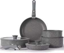 Non Stick Pot and Pan Set with Removable Handle,Ceramic Cookware Set Detachable