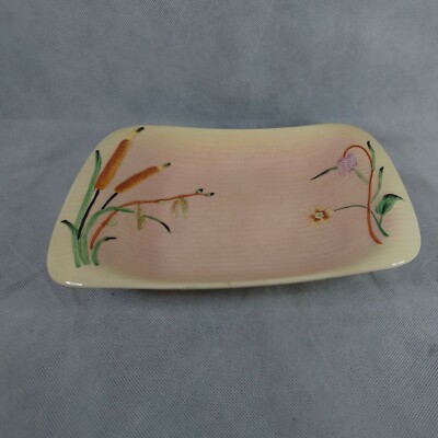 Antike Shorter & Son ''Genuine Staffordshire'' 30er Jahre rosa Blumen Art Deco Schale 