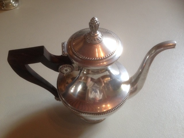 Service à Thé/café Du Manoir En étain - Lot De 4 Pièces - Bon état