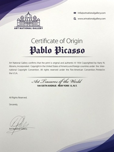 Pablo Picasso Original signed lithograph, COA and appraisal for $3,500 USD'-'! - Picture 9 of 12