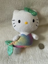 TY Sanrio Hello Kitty Mermaid Plush 6" Stuffed Animal Green Bow Tail No Tag