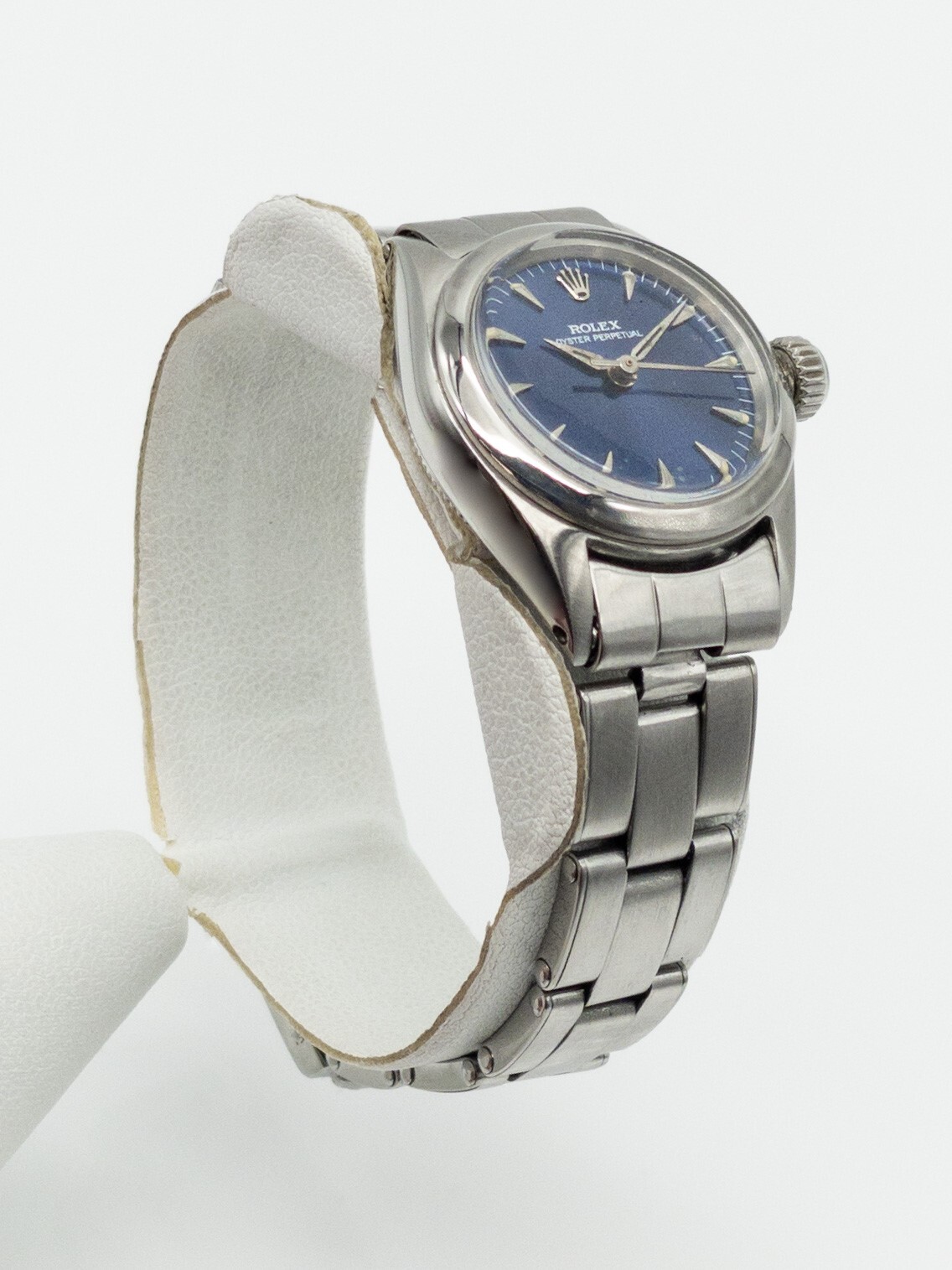 Estate $7000 ROLEX OYSTER PERPETUAL BLUE Ladies Watch SERVICED WARRANTY image 2