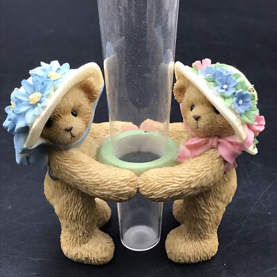 2003 Cherished Teddies Club Exclusive Vase Figurine 865060 Enesco