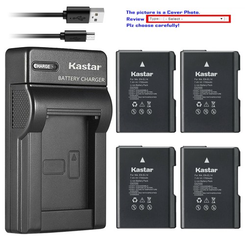 Kastar Battery Slim Charger for Nikon ENEL14 MH24 & Nikon D5100 DSLR