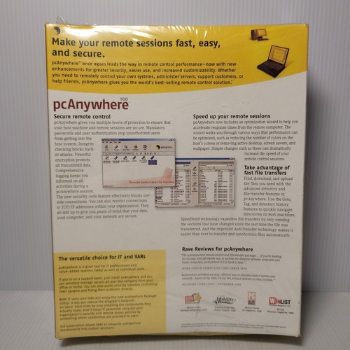 Software de control remoto Symantec pcAnywhere 10 para Windows ~Nuevo sellado ~De colección nuevo de lote antiguo - Imagen 2 de 6