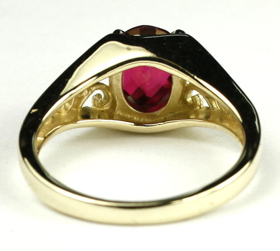 CRIMSON FIRE TOPAZ 10k Yellow Gold Ladies Ring - Handmade • R005 - Image 4 of 4