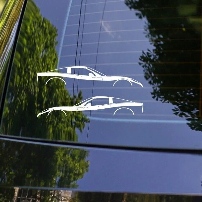 2x calcomanías adhesivas de silueta de auto deportivo para Chevrolet Corvette C6 cupé 2005-13 Foto 2 de 4