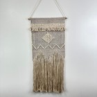 Woven Bohemian Geometric Wall Hanging Beige 7.5" W x 32" L