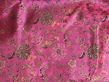 Neon Pink Multicolor Floral Metallic Brocade Fabric 60 Width Sold By Yard