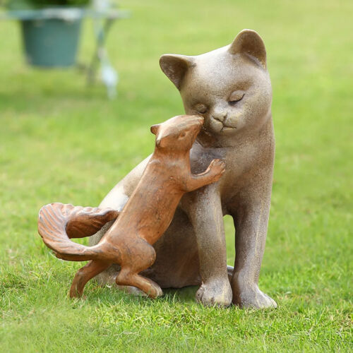 Aluminum Nature Theme Traditional Style Stealing A Kiss Garden Statue 11” H