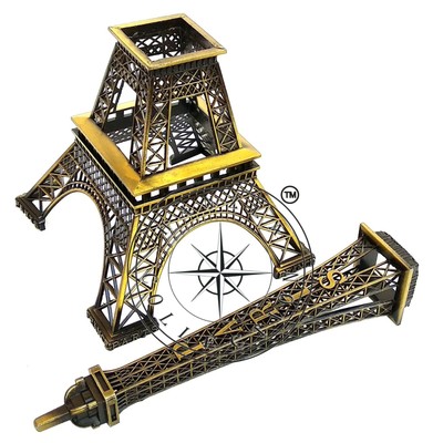 Antique Brass Desk Decor Eiffel Tower Figurine 12 French Paris