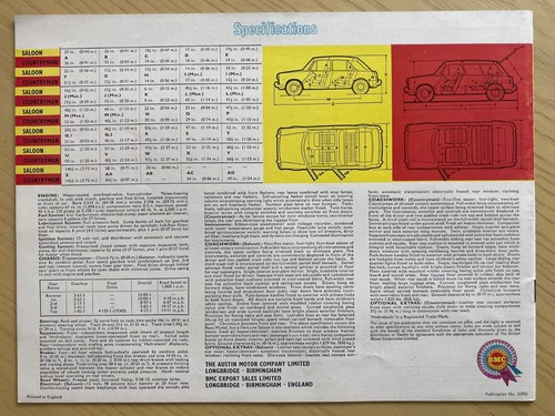 BMC Austin 1100 Saloon Countryman Vintage Car Sales Brochure Advertising 1966 - Picture 4 of 6