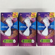 3x Always Radiant Pads Heavy Flow FlexFoam 26 pads Light Clean Scent