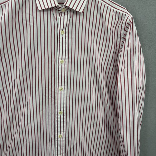 TM Lewin & Sons Shirt Mens 15.5 39 Awning Stripe French Cuff Preppy Dad England - Picture 3 of 9