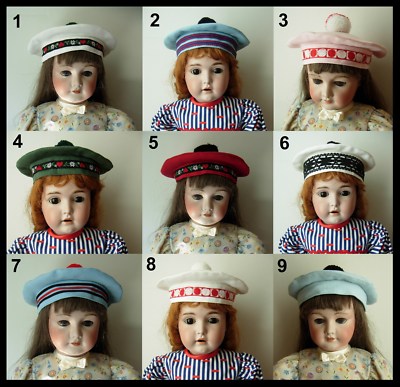 Twin Doll Beret Hat SFBJ Kestner Halbig Kammer Heubach Hat Antique Doll