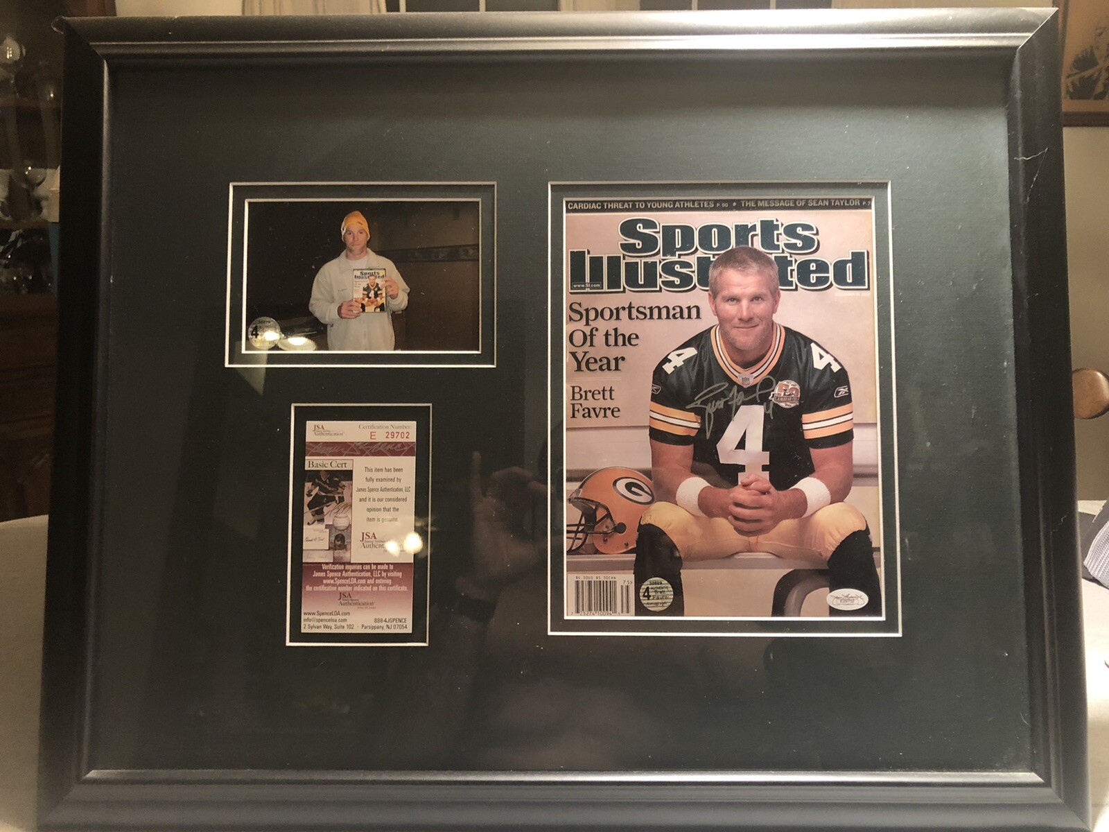 Brett Favre Autographed Signed atlanta braves Packers Matt/ Framed Coa ! 