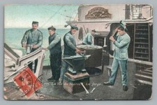 French Navy Blacksmiths "Vie du Marin" Antique France Battleship Postcard 1908