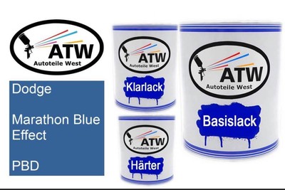 Dodge, Marathon Blue Effect, PBD, 1L Lackdose + 1L Klarlack + 500ml Härter - Set