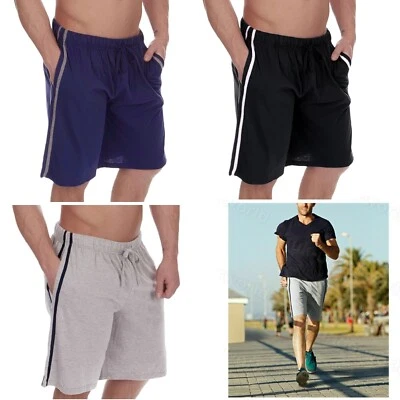 Mens Lounge Shorts Adults Plain Cotton Loungewear PJ Nightwear Pyjama Bottoms - Image 1 of 2