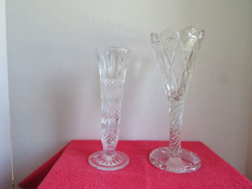 American Brilliant (?) Cut Glass Vases