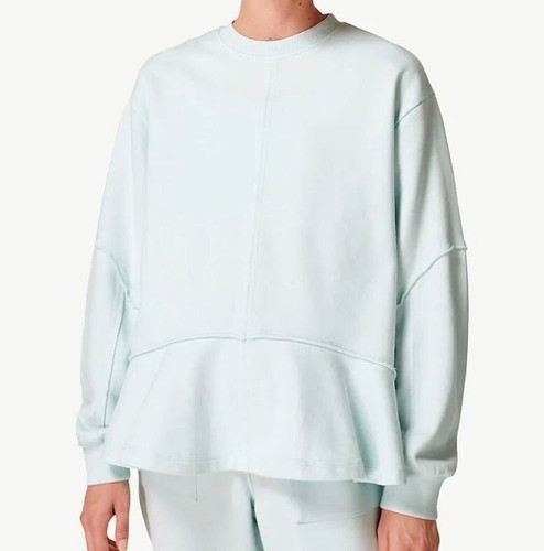 Sweaty Betty Revive Sweatshirt Damen 14 Aqua Blau Schößchen Oversized - Bild 14 von 15