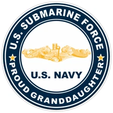 US Submarine Force Proud Granddaughter Gold Dolphins Bumper Sticker Military 5"