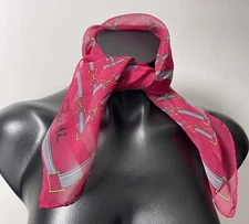 Vintage Paoli Scarf Fashion Necktie Square Red Sheer