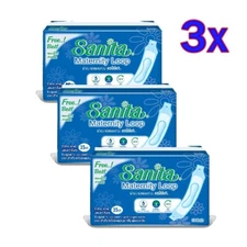 3X NAPKINS SANITARY POSTPARTUM PATIENTS  LOOPED EXTRA LONG 35 cm. FREE BELT