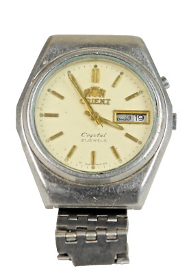 Vintage Orient Crystal 21J 469WB4-71CA Auto Watch, Beige Dial, Good Condition