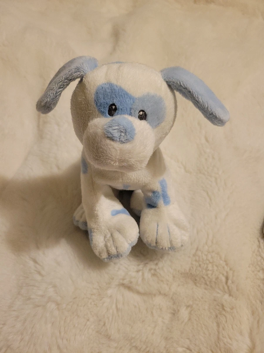 Ty Pluffies Baby Pups Blue White Blue Spotted Puppy Dog Plush