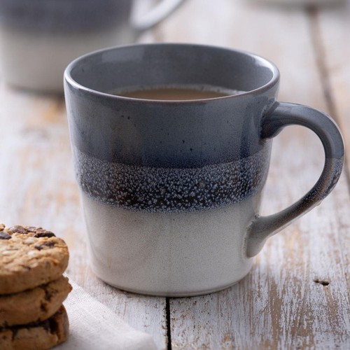Stoneware Coffee Mug 400ml Reactive Glazed Fade Grey Cup Tea Choco Hot Bevarages - Picture 2 of 2