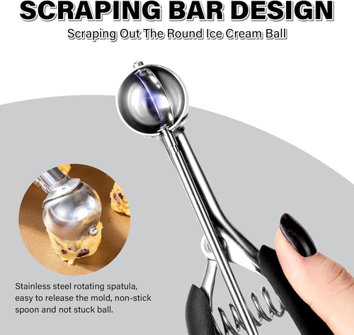 Extra Small Cookie Scoop 1 TSP, Professional Stainless Steel Mini Ice Cream Scoo - Picture 5 of 9