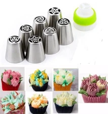 7-Pack Russian Icing Nozzles Set – Flower Pastry Piping Tips Cake Decorating Kit