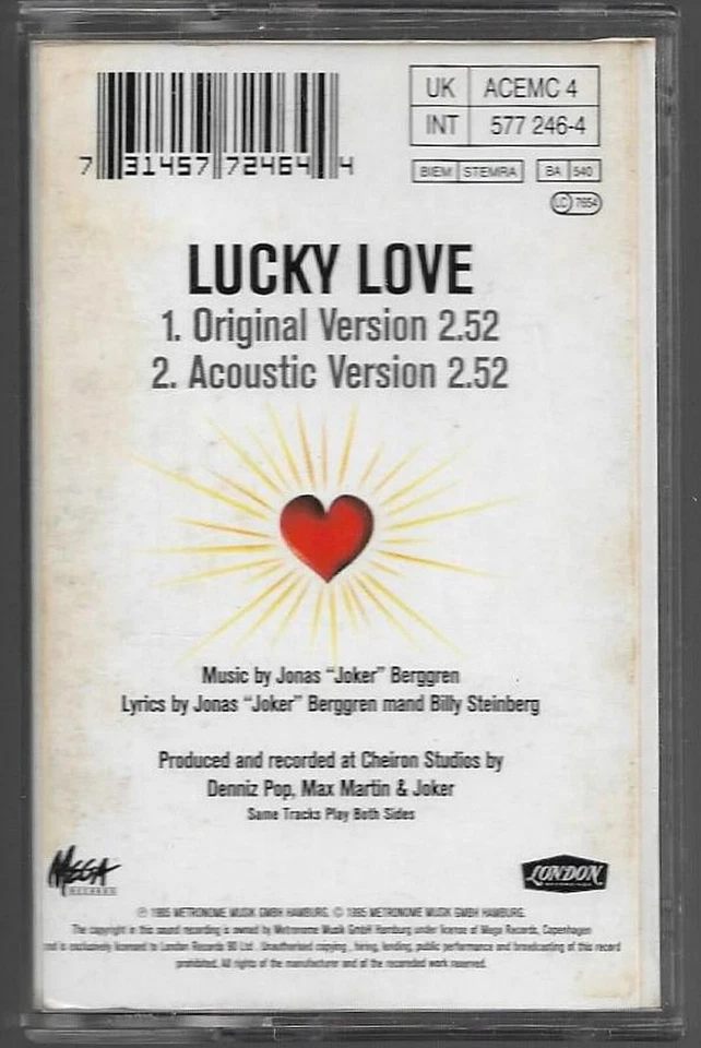 Ace Of Base Lucky Love CASSETTE SINGLE Electronic Pop Synth-pop, Europop - Image 3 of 4