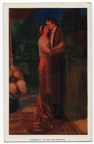 ABSCHIED VOM JUNGGESELLENABSCHIED VINTAGE A/S ROMANZE POSTKARTE PAAR UMARMUNG 010522 R