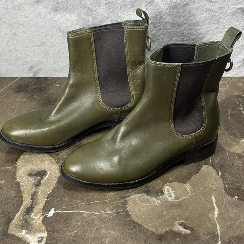Cole Haan X NikeAir Evan Chelsea Leather Waterproof Sz 6B Boots Shoes Green