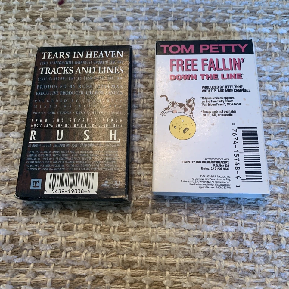 Lot Of 2 Cassette Single ~ Good Free Fallin ~ Tom Petty  Eric Clapton Tears In.. Foto 2 de 3