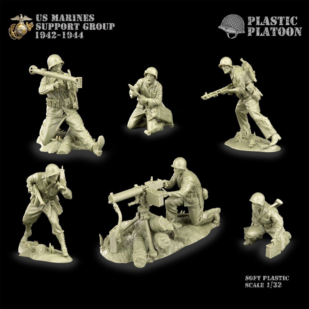 Plastic Platoon US Marines Support Group 1942-1944 Scale 1:32 | eBay