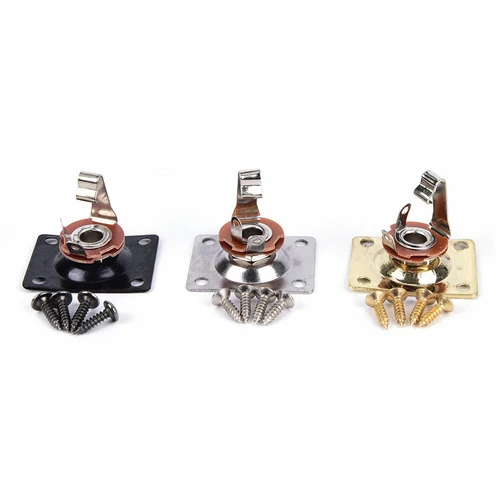 Electric Guitar Rectangle Jack Plate Black Chrome Gold Socket Output for Tele SG