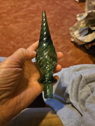 Vintage Green Squat Genie Flasche Dekanter - Bild 5 von 11