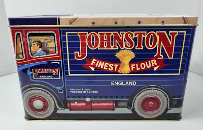 Vintage The Silver Crane Company Johnston Finest Flour 1991 Tin 10'' x 9''