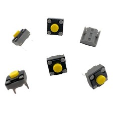 Kailh Silent 6 6 4.3mm Yellow Dot Square Mute Micro Switch 6 Pieces