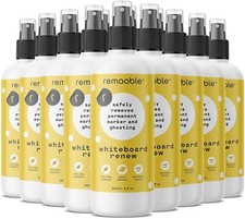 12 Pack Remooble Non-Toxic Dry Erase Whiteboard Cleaner Spray, 8 oz.
