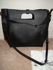 Via Spiga Petra Black Leather Tote