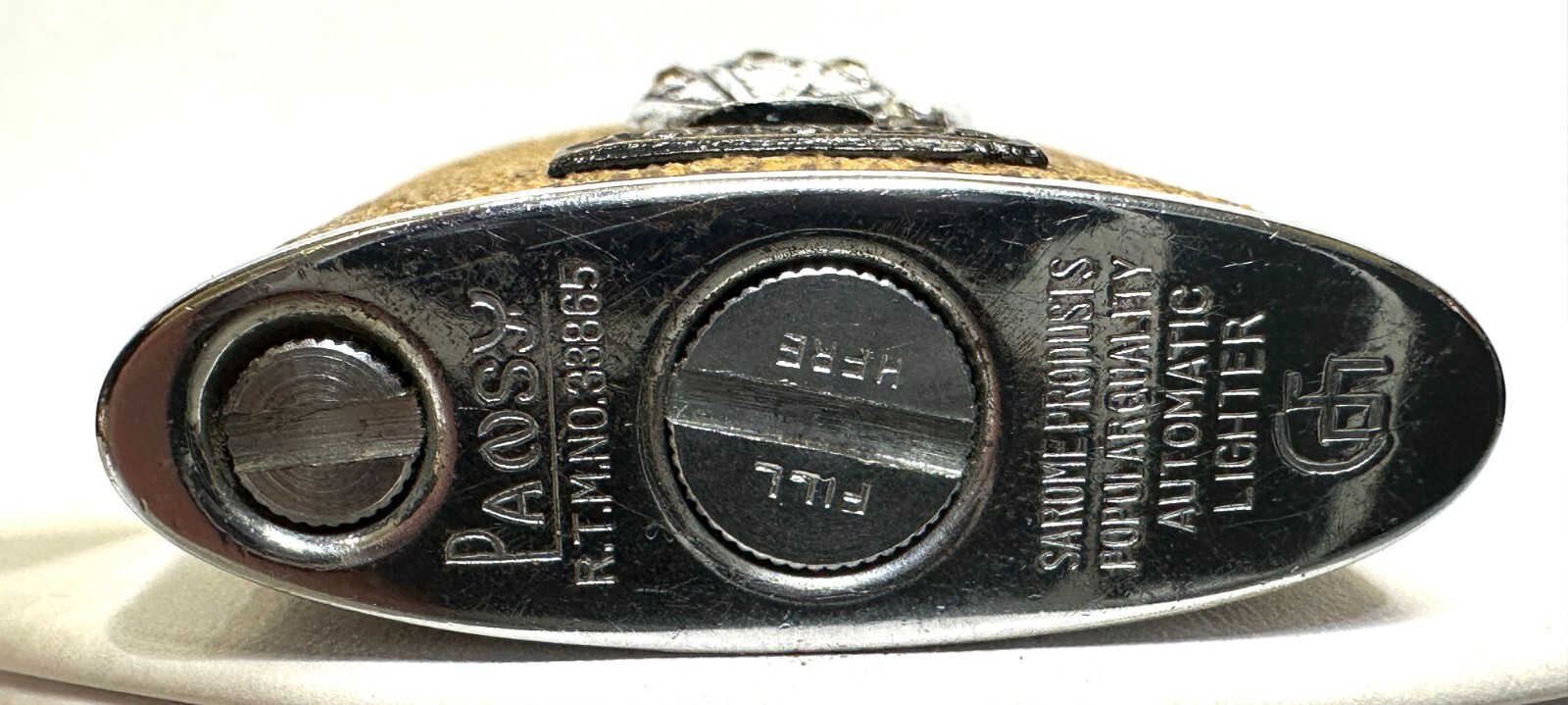 VERY RARE PANSY GERMAN JAMAICA LOGO POLISHED AND TEXTURED LIGHTER ORIG BOX FLINT