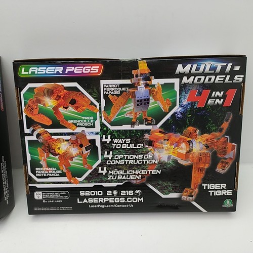 Laser Pegs New Red Racer & Tiger Bundle Light Up Bricks Ages 8+ 4 in 1 Sealed - Picture 14 of 16