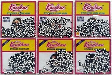 Indian Traditional Set of 6 pkt Small 00  Extra Small 000 Black Colour Bindi