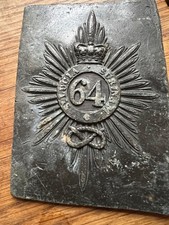 64th Regiment of Foot 2nd Staffordshire military shako plate